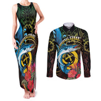 Vanuatu Fishing Couples Matching Tank Maxi Dress and Long Sleeve Button Shirt It's Time To Fish
