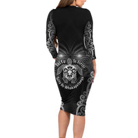 Aotearoa Toitu Te Tiriti Family Matching Long Sleeve Bodycon Dress and Hawaiian Shirt Ka Mua Ka Muri LT05 - Polynesian Pride