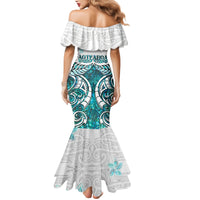 New Zealand Aotearoa Kia Ora Mermaid Dress Paua Shell Maori Silver Fern LT05 - Polynesian Pride