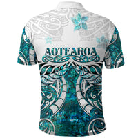 New Zealand Aotearoa Kia Ora Polo Shirt Paua Shell Maori Silver Fern LT05 - Polynesian Pride