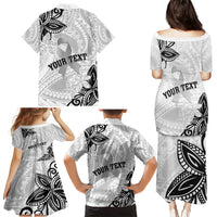 Personalised Polynesia Brain Cancer Family Matching Puletasi and Hawaiian Shirt No One Fights Alone