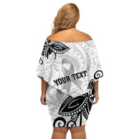 Personalised Polynesia Brain Cancer Off Shoulder Short Dress No One Fights Alone