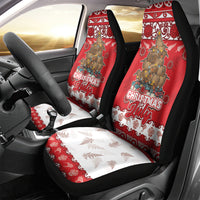 New Zealand Christmas In July Car Seat Cover Maori Kiwi Xmas Tree - Red