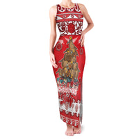 Personalised New Zealand Christmas In July Family Matching Tank Maxi Dress and Hawaiian Shirt Maori Kiwi Xmas Tree - Red