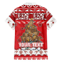 Personalised New Zealand Christmas In July Hawaiian Shirt Maori Kiwi Xmas Tree - Red LT05 - Polynesian Pride