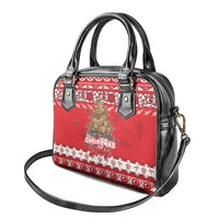 New Zealand Christmas In July Shoulder Handbag Maori Kiwi Xmas Tree - Red