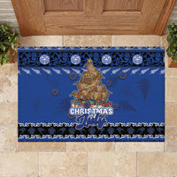 New Zealand July Christmas Rubber Doormat Maori Kiwi Xmas Tree - Blue