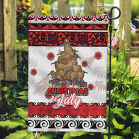 New Zealand July Christmas Garden Flag Maori Kiwi Xmas Tree - White LT05 Garden Flag White - Polynesian Pride