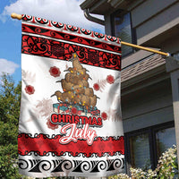 New Zealand July Christmas Garden Flag Maori Kiwi Xmas Tree - White LT05 - Polynesian Pride