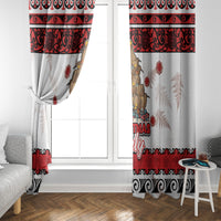 New Zealand July Christmas Window Curtain Maori Kiwi Xmas Tree - White