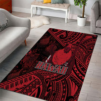 Hawaii King Kamehameha Area Rug With Hawaiian Ipu Motifs Red Version