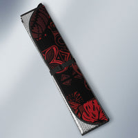 Hawaii King Kamehameha Auto Sun Shade With Hawaiian Ipu Motifs Red Version