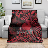 Hawaii King Kamehameha Blanket With Hawaiian Ipu Motifs Red Version LT05 - Polynesian Pride