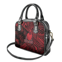 Hawaii King Kamehameha Shoulder Handbag With Hawaiian Ipu Motifs Red Version