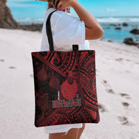 Hawaii King Kamehameha Tote Bag With Hawaiian Ipu Motifs Red Version