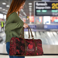 Hawaii King Kamehameha Travel Bag With Hawaiian Ipu Motifs Red Version