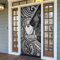 Hawaii King Kamehameha Door Cover With Hawaiian Ipu Motifs Black Version