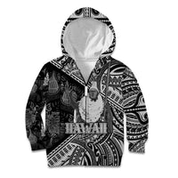 Hawaii King Kamehameha Kid Hoodie With Hawaiian Ipu Motifs Black Version