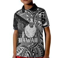 Hawaii King Kamehameha Kid Polo Shirt With Hawaiian Ipu Motifs Black Version