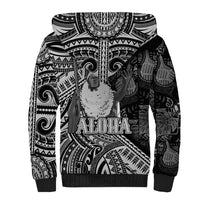 Hawaii King Kamehameha Sherpa Hoodie With Hawaiian Ipu Motifs Black Version LT05 - Polynesian Pride