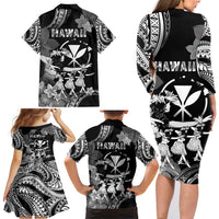 Hawaii Beautiful Hula Dancers Family Matching Long Sleeve Bodycon Dress and Hawaiian Shirt With Ipu Keke And Pahu Drum