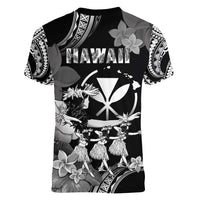 Hawaii Beautiful Hula Dancers Women V-Neck T-Shirt With Ipu Keke And Pahu Drum LT05 - Polynesian Pride