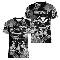Hawaii Beautiful Hula Dancers Women V-Neck T-Shirt With Ipu Keke And Pahu Drum LT05 - Polynesian Pride