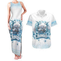 Hawaii Sugar Plantation Couples Matching Tank Maxi Dress and Hawaiian Shirt With Hawaiian Tapa Pattern