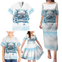 Hawaii Sugar Plantation Family Matching Puletasi and Hawaiian Shirt With Hawaiian Tapa Pattern LT05 - Polynesian Pride