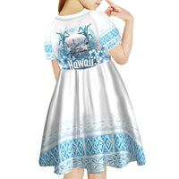 Hawaii Sugar Plantation Kid Short Sleeve Dress With Hawaiian Tapa Pattern