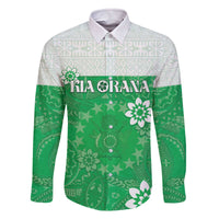 Cook Islands Maori Language Week Family Matching Off The Shoulder Long Sleeve Dress and Hawaiian Shirt Pacific Tapa Pattern