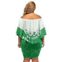 Cook Islands Maori Language Week Family Matching Off Shoulder Short Dress and Hawaiian Shirt Pacific Tapa Pattern LT05 - Polynesian Pride