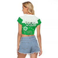 Cook Islands Maori Language Week Raglan Cropped T Shirt Pacific Tapa Pattern LT05 - Polynesian Pride