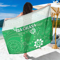 Cook Islands Maori Language Week Sarong Pacific Tapa Pattern LT05 One Size 44 x 66 inches Green - Polynesian Pride