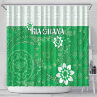 Cook Islands Maori Language Week Shower Curtain Pacific Tapa Pattern LT05 - Polynesian Pride