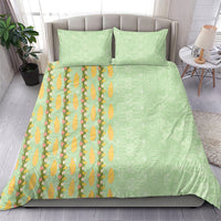 Hawaii Shell Tiare Anthurium Heliconia Lei Bedding Set With Tapa Pattern Baby Green