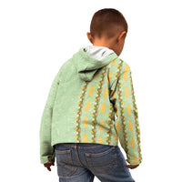 Hawaii Shell Tiare Anthurium Heliconia Lei Kid Hoodie With Tapa Pattern Baby Green