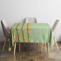 Hawaii Shell Tiare Anthurium Heliconia Lei Tablecloth With Tapa Pattern Baby Green