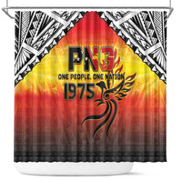 Papua New Guinea 50th Independence Day Shower Curtain One People One Nation One PNG LT05 Yellow - Polynesian Pride