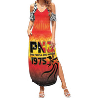 Papua New Guinea 50th Independence Day Summer Maxi Dress One People One Nation One PNG LT05 Women Yellow - Polynesian Pride