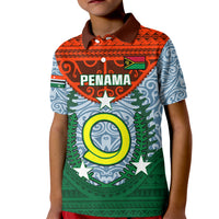 Personalized Vanuatu Penama Province Kid Polo Shirt Vanuatuan Coat Of Arms Polynesian Pattern LT05 Kid Green - Polynesian Pride