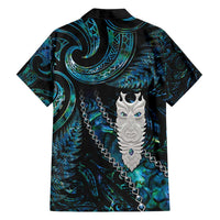 New Zealand Aotearoa Family Matching Off Shoulder Maxi Dress and Hawaiian Shirt Maori Tane Te Waiora Paua Shell Glitter Turquoise LT05 - Polynesian Pride