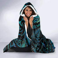 New Zealand Aotearoa Hooded Blanket Maori Tane Te Waiora Paua Shell Glitter Turquoise