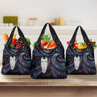 New Zealand Aotearoa Grocery Bag Maori Tane Te Waiora Paua Shell Glitter Purple LT05 3-pack One Size Purple - Polynesian Pride