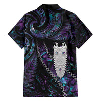 New Zealand Aotearoa Hawaiian Shirt Maori Tane Te Waiora Paua Shell Glitter Purple LT05 - Polynesian Pride