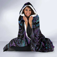 New Zealand Aotearoa Hooded Blanket Maori Tane Te Waiora Paua Shell Glitter Purple