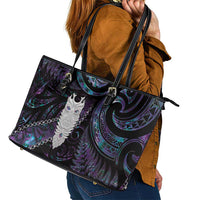New Zealand Aotearoa Leather Tote Bag Maori Tane Te Waiora Paua Shell Glitter Purple LT05 - Polynesian Pride