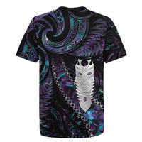 New Zealand Aotearoa Rugby Jersey Maori Tane Te Waiora Paua Shell Glitter Purple