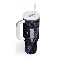 New Zealand Aotearoa Tumbler With Handle Maori Tane Te Waiora Paua Shell Glitter Purple LT05 - Polynesian Pride