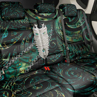 New Zealand Aotearoa Back Car Seat Cover Maori Tane Te Waiora Paua Shell Glitter Green